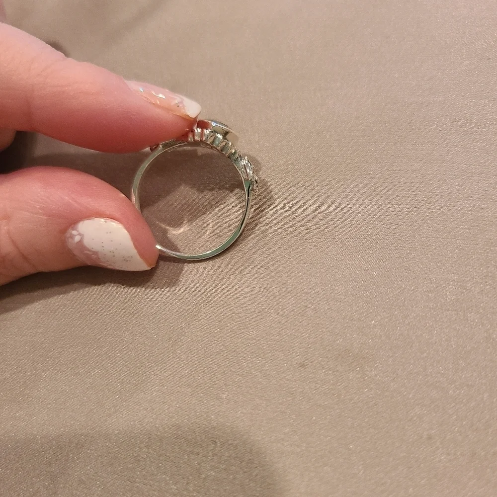 Sterling silver abalone shell heart ring